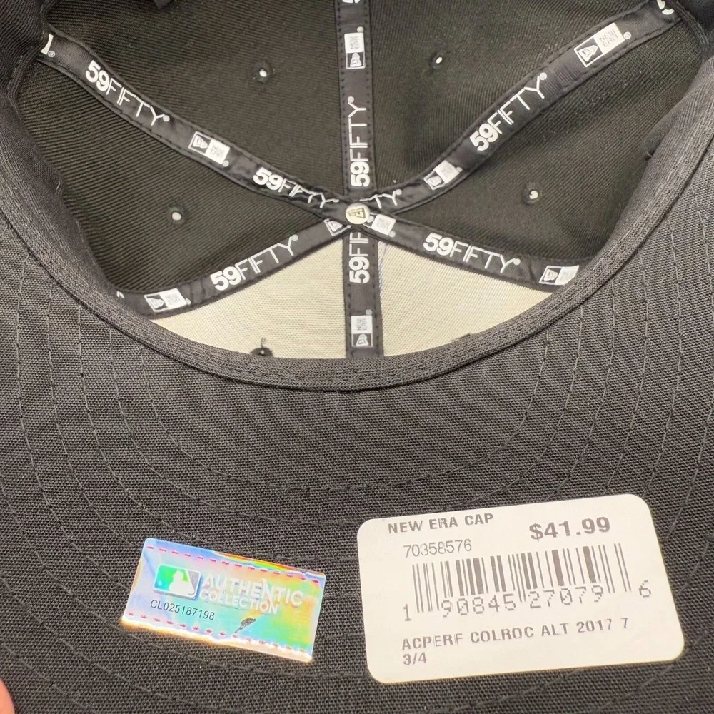 New Era 59Fifty Colorado‎ Rockies MLB Fitted Hat Black /Purple Size 7 1/8
